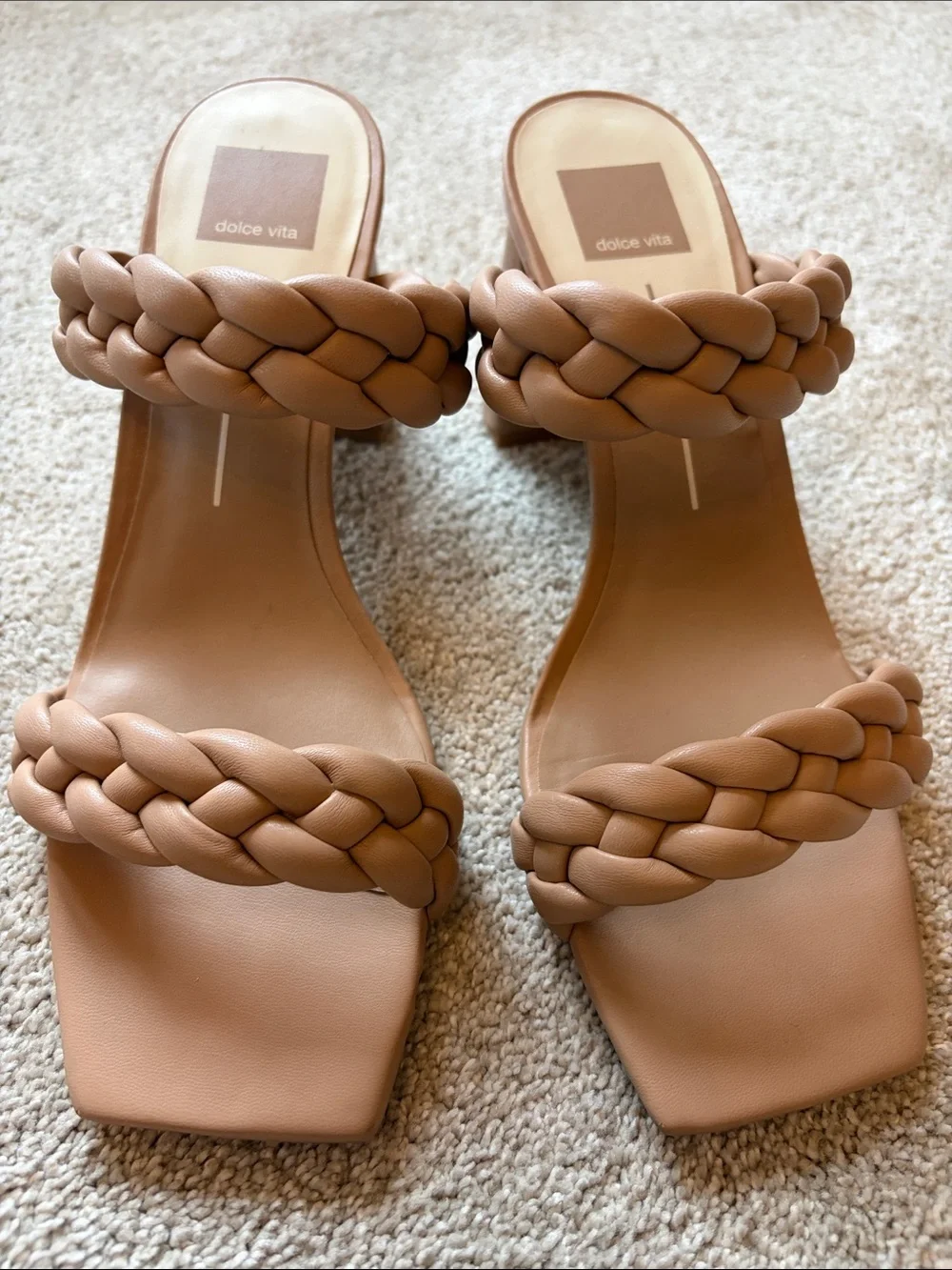 Dolce Vita Braided Tan Block Heel Mule